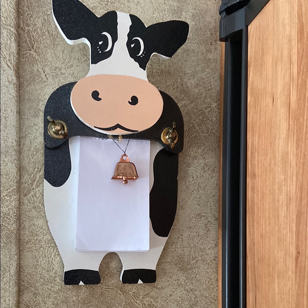 Cow Shaped Wall Organizer with Bell